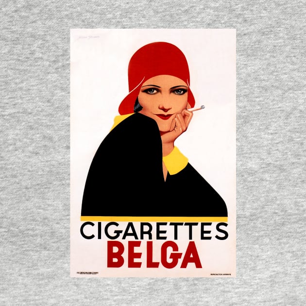 CIGARETTES BELGA Art Deco Advertising Belgian Tobacco Cigar Vintage by vintageposters